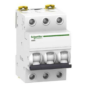 Автоматический выключатель Schneider Electric iK60 ACTI9 C40, 40А, трехполюсный, 6кА (A9K24340)