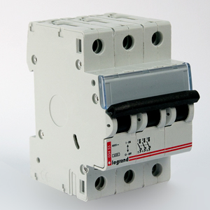 Автоматический выключатель Legrand DX3-E C40, 40А, трехполюсный, 6кА (407295)