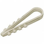 Дюбель-хомут нейлоновый для крепления кабеля 5-10мм, белый, Хортъ, упаковка 100 шт (60450-0)