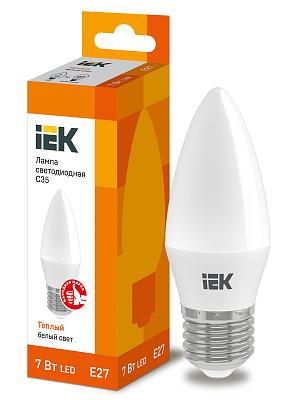 Светодиодная лампа IEK 7Вт, ECO C35, E27 (LLE-C35-7-230-30-E27)