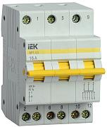 Выключатель-разъединитель ВРТ-63, трехпозиционный, модульный, трехполюсный, 16А, IEK (MPR10-3-016)