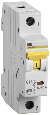 Автоматический выключатель IEK, C16, 16 А, однополюсный (MVA31-1-016-C)