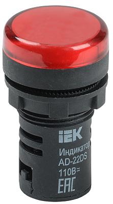 Лампа сигнальная AD-22 DS, красная (для крепления на панель), IEK (BLS10-ADDS-230-K04)