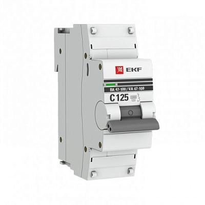 Автоматический выключатель EKF ВА 47-100 C63 PROxima, 63А, однополюсный, 10кА (mcb47100-1-63C-pro)