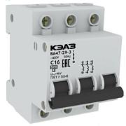 Автоматический выключатель КЭАЗ ВА47, C40, 3-х полюсный, C40, 4.5 кА (141618)