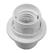 Патрон для ламп Е27 с кольцом, термостойкий пластик, белый, REV (24626 8)