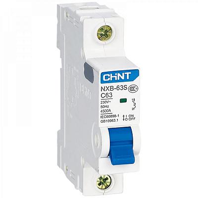Автоматический выключатель CHINT NXB-63S, C10, 10 А, однополюсный, 4.5 кА (296696)