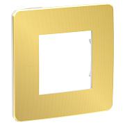 Рамка на 1 пост Unica Studio, золото/белый, Schneider Electric (NU280259)