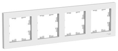 Рамка на 4 поста Schneider Electric, универсальная, цвет белый (ATN000104)