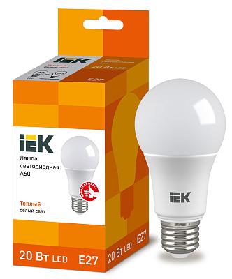 Светодиодная лампа IEK 20Вт, ECO A60 230В E27 (LLE-A60-20-230-30-E27)