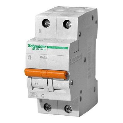 Выключатель автоматический модульный Schneider Electric ВА63 1п+N 10А C 4,5кA (11212)