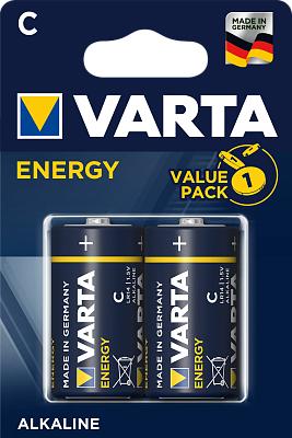 Элемент питания LR14 (C) Energy, щелочной, 1.5В, 2шт, VARTA (4114229412)