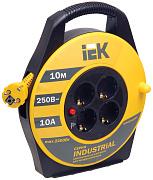 Удлинитель на катушке IEK Industrial с термозащитой, заземление, УК10, ПВС 3х1 (10м) (WKP14-10-04-10)