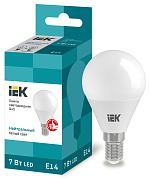 Светодиодная лампа IEK 7Вт, ECO G45 шар E14 4000K 630Лм 230В (LLE-G45-7-230-40-E14)