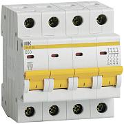 Автоматический выключатель IEK ВА 47-29 C50, 50А, четырехполюсный, 4.5кА (MVA20-4-050-C)
