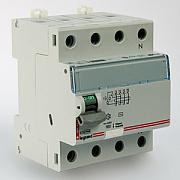 Выключатель дифференциального тока (УЗО) Legrand DX3, 40А, 30 мА, AC, четырехполюсный, трехфазный (411703)