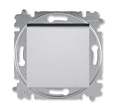 Выключатель одноклавишный LEVIT скрытой установки 10А схема 1 механизм с накладкой серебро / дымчатый чёрный 2CHH590145A6070 ABB