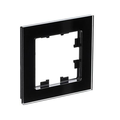 Рамка на 1 пост, AtlasDesign NATURE, цвет стекло черный, Schneider Electric (ATN321001)