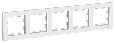 Рамка на 5 постов Schneider Electric, универсальная, цвет белый (ATN000105)