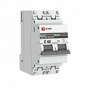 Автоматический выключатель EKF ВА 47-63 C40, 40А, двухполюсный, 4.5кА (mcb4763-2-40C-pro)