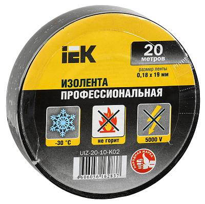 Изолента ПВХ 19мм х 20м, черная, IEK (UIZ-20-10-K02)