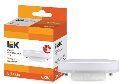Светодиодная лампа IEK 8Вт, ECO T75 таблетка 230В 3000К GX53 (LLE-T80-8-230-30-GX53)
