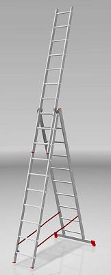 Трехсекционная алюминиевая лестница до 150кг 3х10 (6,31 м) Новая высота 2230310