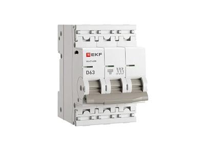 Выключатель автоматический 3P 63А (D) 4,5kA ВА 47-63N PROxima M634363D EKF