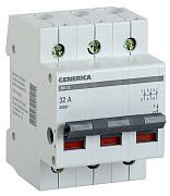 Выключатель нагрузки модульный GENERICA MNV15-3-032, трехполюсный, 32 А, IEK (MNV15-3-032)