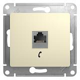 Розетка телефонная RJ11 Schneider Electric Glossa, одинарная, бежевая (GSL000281T)