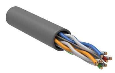 Витая пара неэкранированная U/UTP кат.6 4x2x0,55 (23 AWG) PVC Серая одножильная внутренняя LC1-C604-111 ITK (32м), кусок продается целиком