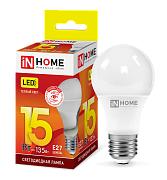 Лампа светодиодная 15Вт Е27 A60 3000К матовая LED-A60-VC, IN HOME (4690612020266)