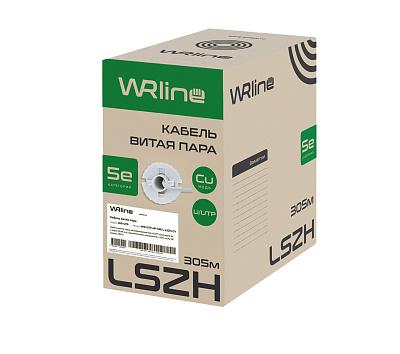 Витая пара неэкранированная U/UTP кат.5e 4x2x0,48 (24 AWG) LSZH нг(A)-HF Серая одножильная внутренняя WR-UTP-4P-C5E-L-LSZH-GY WRline 505756 (6м), кусок продается целиком