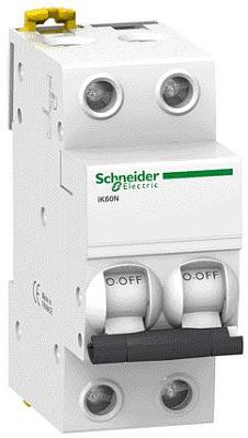 Автоматический выключатель Schneider Electric iK60 ACTI9 C40, 40А, двухполюсный, 6кА (A9K24240)