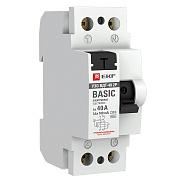 Выключатель дифференциального тока (УЗО) EKF ВДТ-40, 40 А, 100 мА, AC, двухполюсный, однофазный (elcb-2-40-100e-sim)