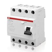 Выключатель дифференциального тока (УЗО) ABB FH204, 25А, 30 мА, AC, четырехполюсный, трехфазный (2CSF204004R1250)