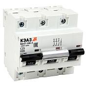 Выключатель автоматический модульный ВА47-100-3C80-УХЛ3 (10кА) КЭАЗ (318145)
