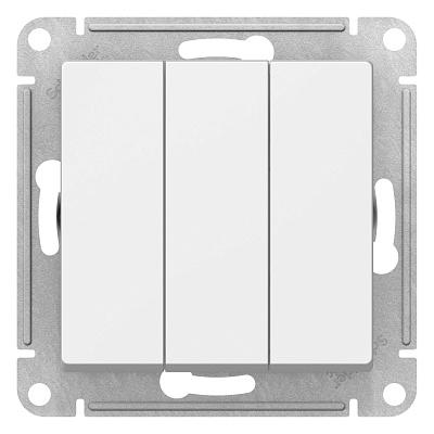 Выключатель трехклавишный (сх.1+1+1) 10АХ AtlasDesign, Schneider Electric (ATN000131)