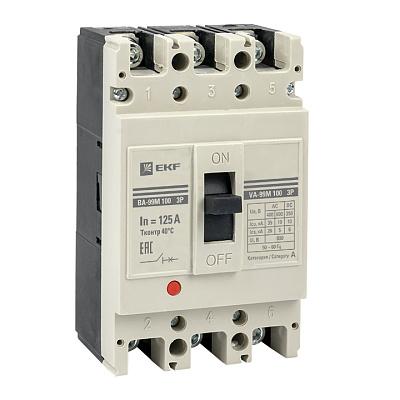 Автоматический выключатель ВА-99М, 125 А, трехполюсные, EKF (mccb99-100-125m)