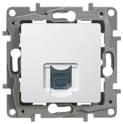 Розетка компьютерная RJ45 Legrand Etika, одинарная, белая (672241)