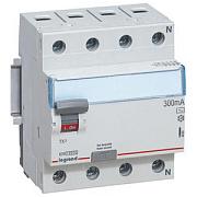 Выключатель дифференциального тока (УЗО) Legrand TX3, 40А, 300 мА, AC, четырехполюсный, трехфазный (403043)