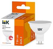 Светодиодная лампа IEK 7Вт, ECO MR16 софит GU5.3 3000K 630Лм 230В (LLE-MR16-7-230-30-GU5)