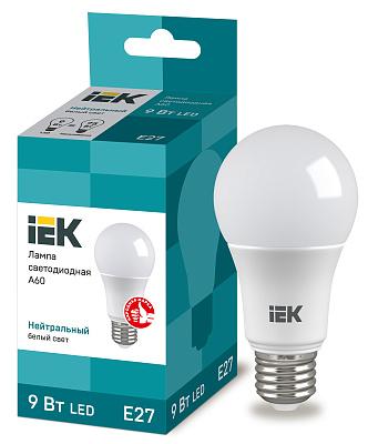 Светодиодная лампа IEK 9Вт, ECO A60 шар E27 4000K 810Лм 230В (LLE-A60-9-230-40-E27)