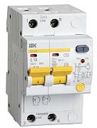 Выключатель автоматический дифференциального тока АД 10А 2П двухполюсный характеристика C 4,5кА 30мА A АД-12М MAD12-2-010-C-030 IEK
