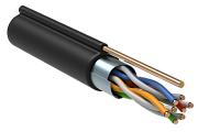 Витая пара экранированная F/UTP кат.5e 4x2x0,51 (24 AWG) LDPE Черная одножильная внешняя (трос) LC3-C5E04-359 ITK (3м), кусок продается целиком