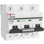 Автоматический выключатель EKF, C10, 10 А, трехполюсный (mcb47100-3-10C-bas)