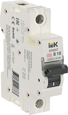 Автоматический выключатель IEK ARMAT, B10, 10 А, однополюсный, 10 кА (AR-M10N-1-B010)