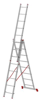 Трехсекционная алюминиевая лестница до 150кг 3х8 (4,73 м) Новая высота 2230308