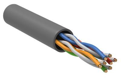 Витая пара U/UTP кат.5E 4х2х0,51 (24 AWG) PVC Серый solid (305м) РФ/Т LC1-C5E04-111-T-R ITK (20м), кусок продается целиком
