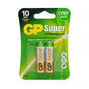 Батарейки алкалиновые АA, GP Super Alkaline 15А (GP 15A-2CR2 20/160), продаются по 2шт
